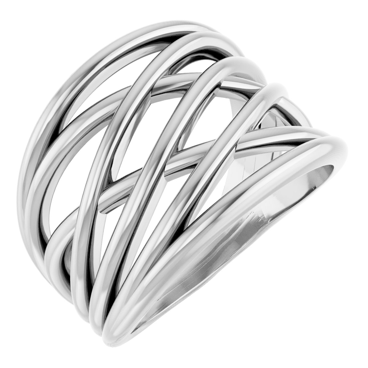 10K White Criss-Cross Ring