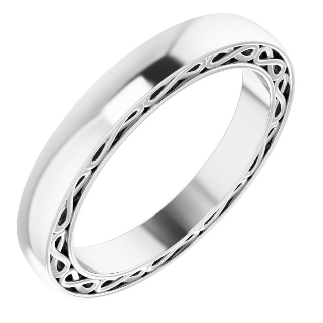 14K White 3 mm Infinity-Inspired Band Size 7