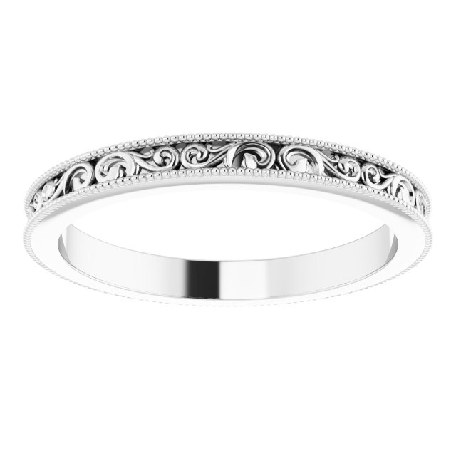 14K White 2.5 mm Sculptural-Inspired Band Size 7