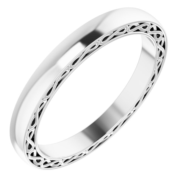 Platinum 3 mm Infinity-Inspired Band Size 11