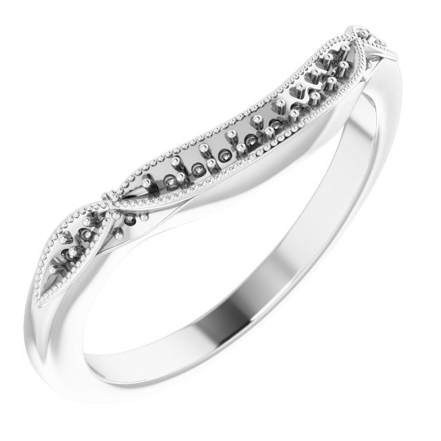 14K White .08 CTW Natural Diamond Matching Band