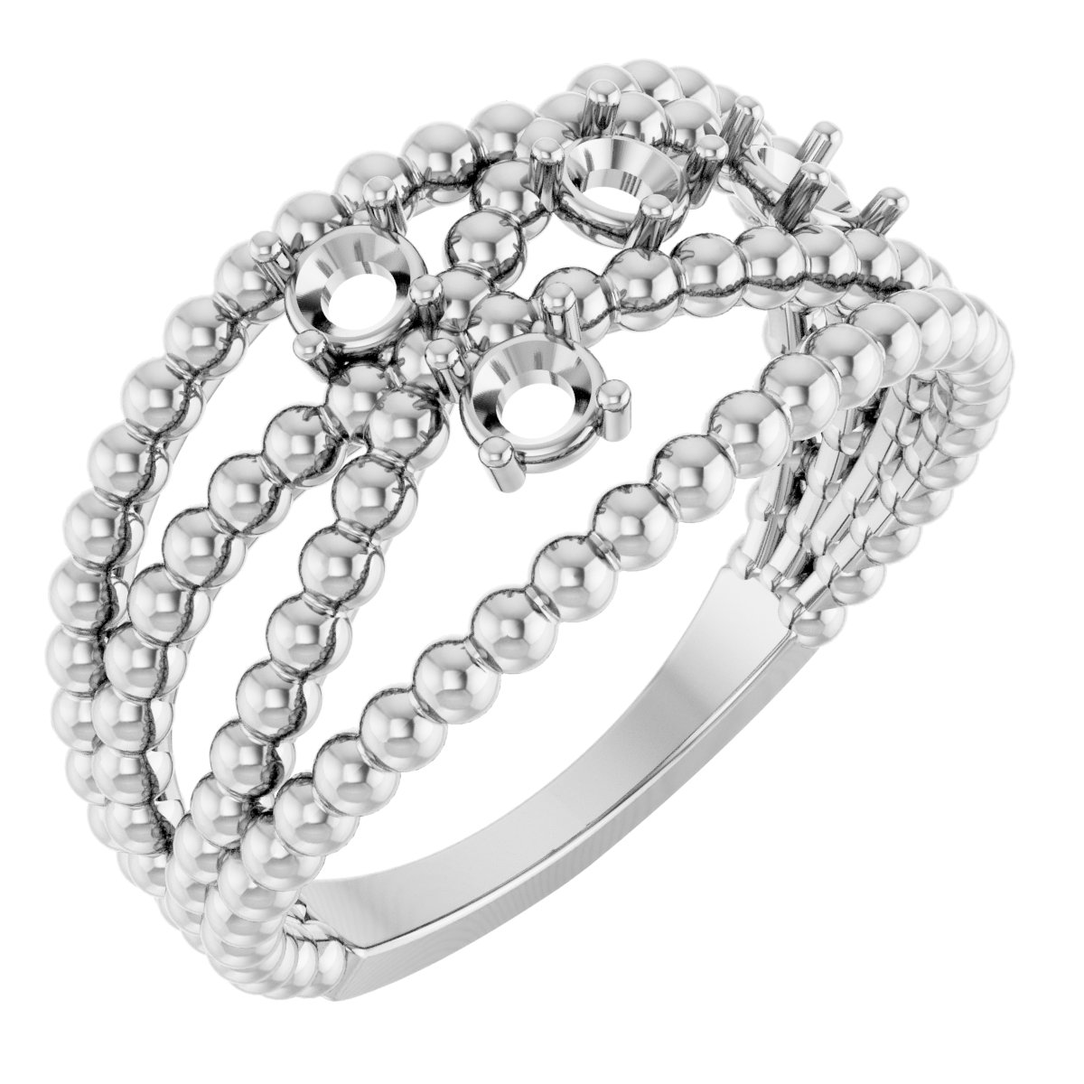 Family Beaded Criss-Cross Ring