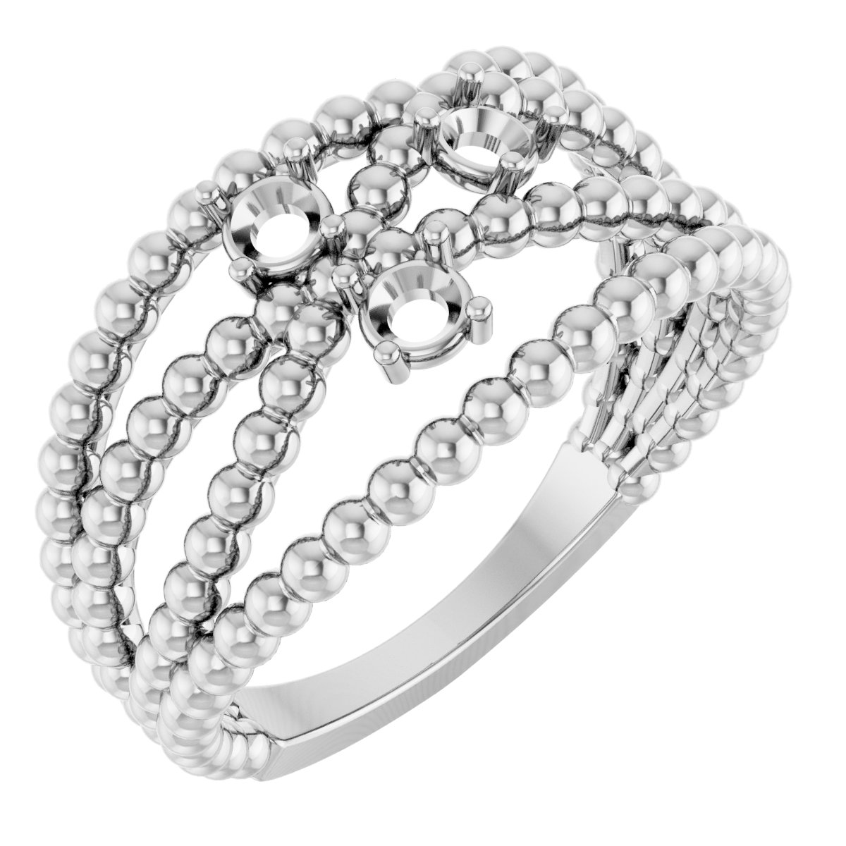 Family Beaded Criss-Cross Ring