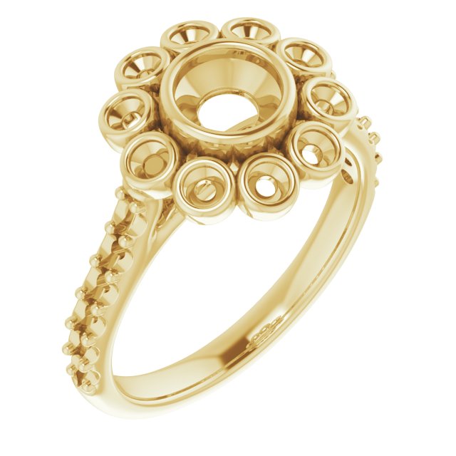 Bezel-Set Halo-Style Engagement Ring or Band