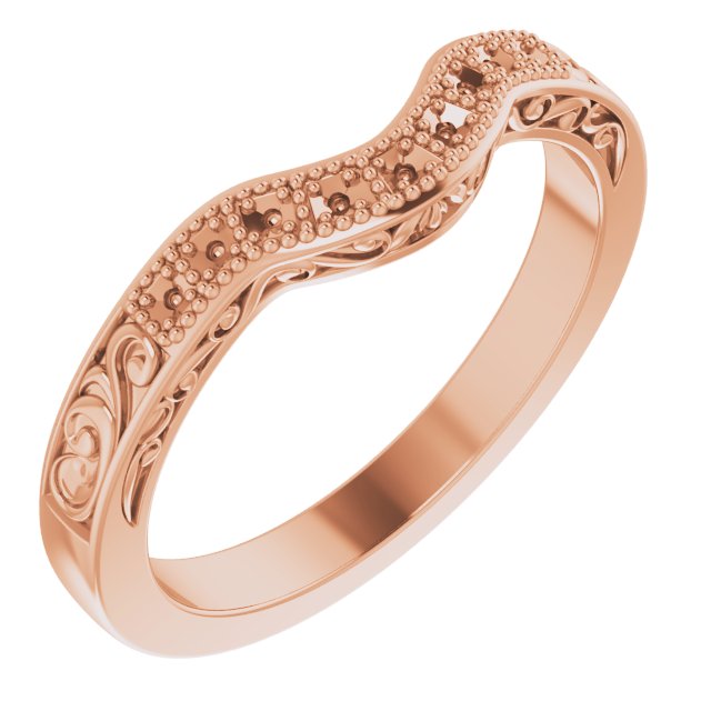 14K Rose .05 CTW Natural Diamond Matching Band