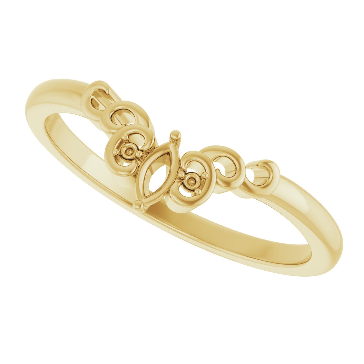 14K Yellow .07 CTW Diamond Sculptural-Inspired Contour Band 