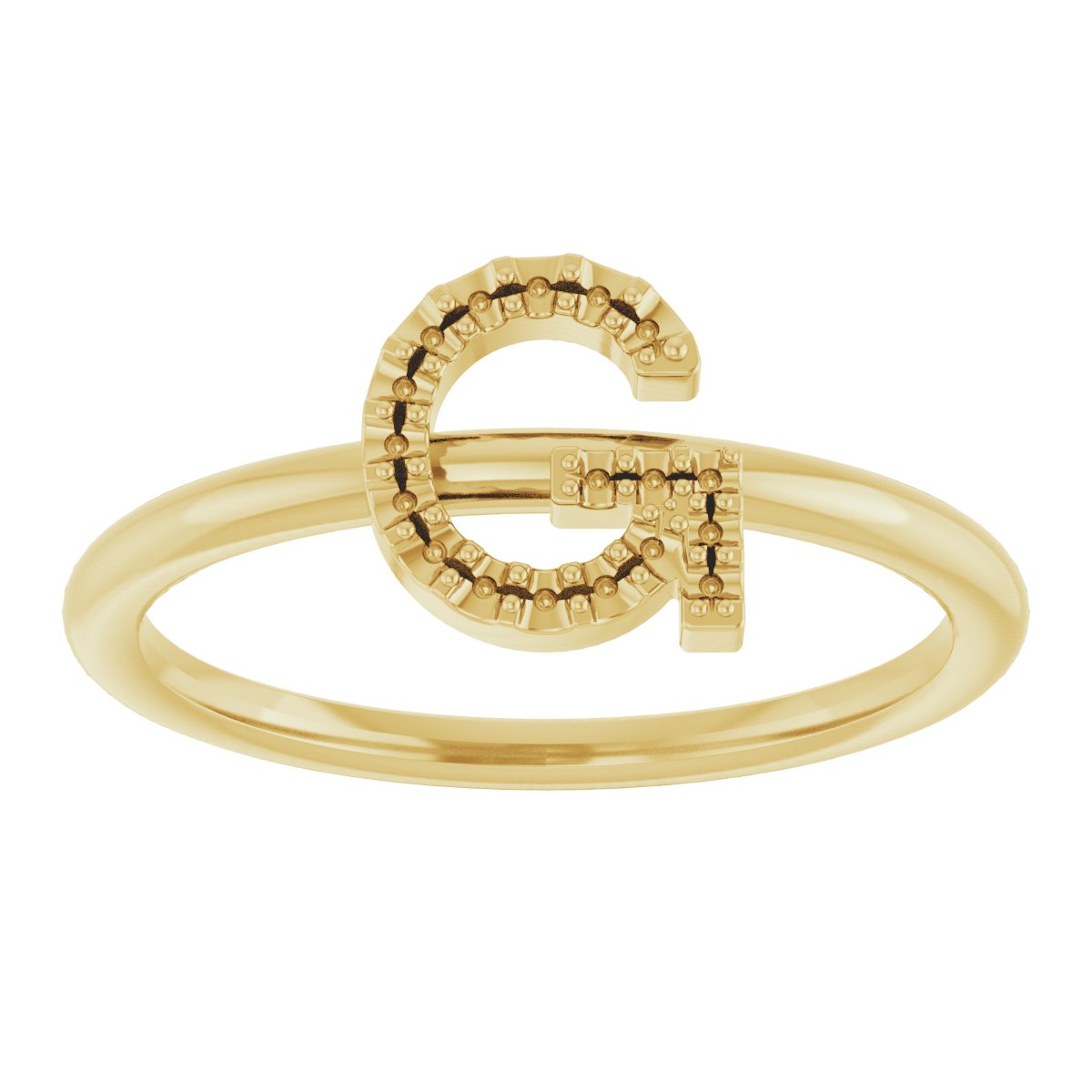 14K Yellow .06 CTW Natural Diamond Initial G Ring