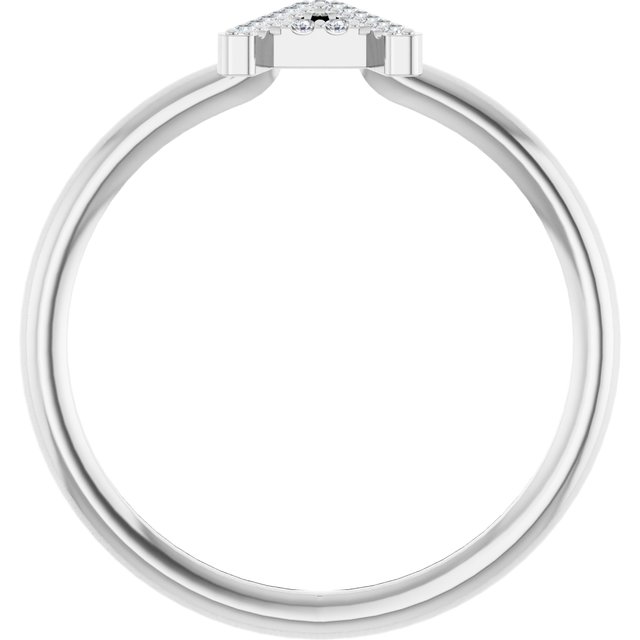 14K White .06 CTW Diamond Initial A Ring