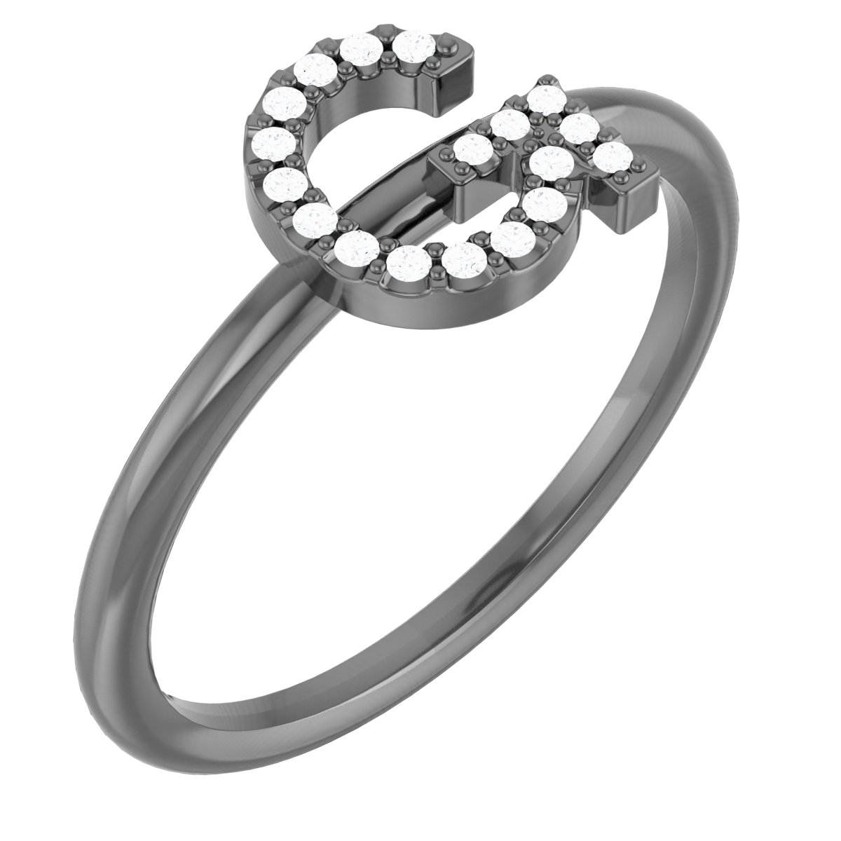 Sterling Silver .06 CTW Diamond Initial G Ring Ref. 15158601