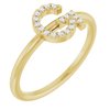 14K Yellow .08 CTW Diamond Initial G Ring Ref. 15158598