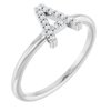 14K White .06 CTW Diamond Initial A Ring Ref. 15158434