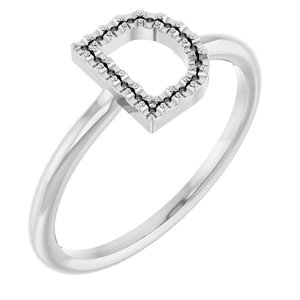 Platinum Accented Initial D Ring Mounting