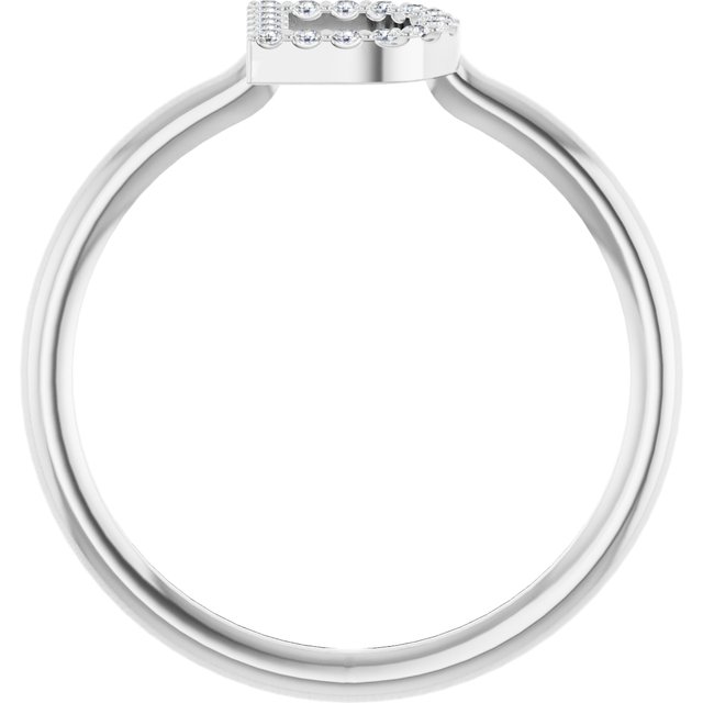 14K White .06 CTW Diamond Initial D Ring