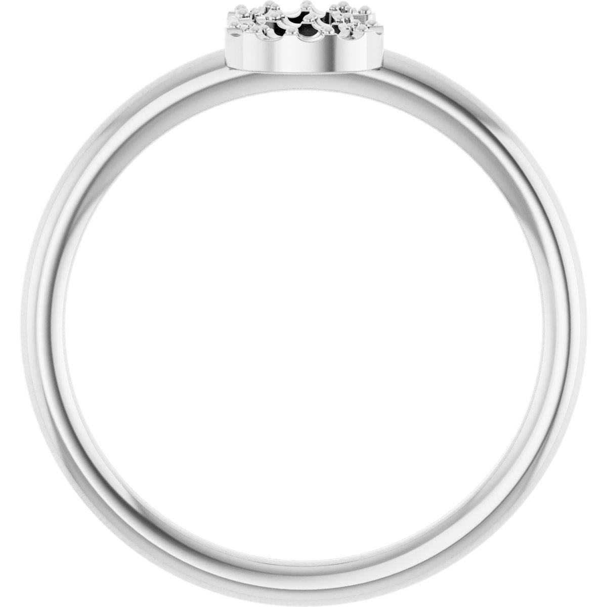 14K White .05 CTW Natural Diamond Initial S Ring