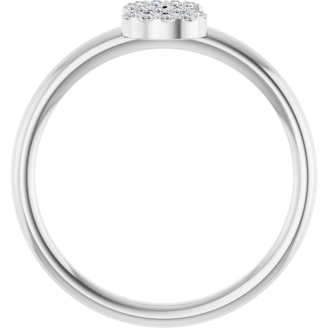 14K White .07 CTW Natural Diamond Initial S Ring