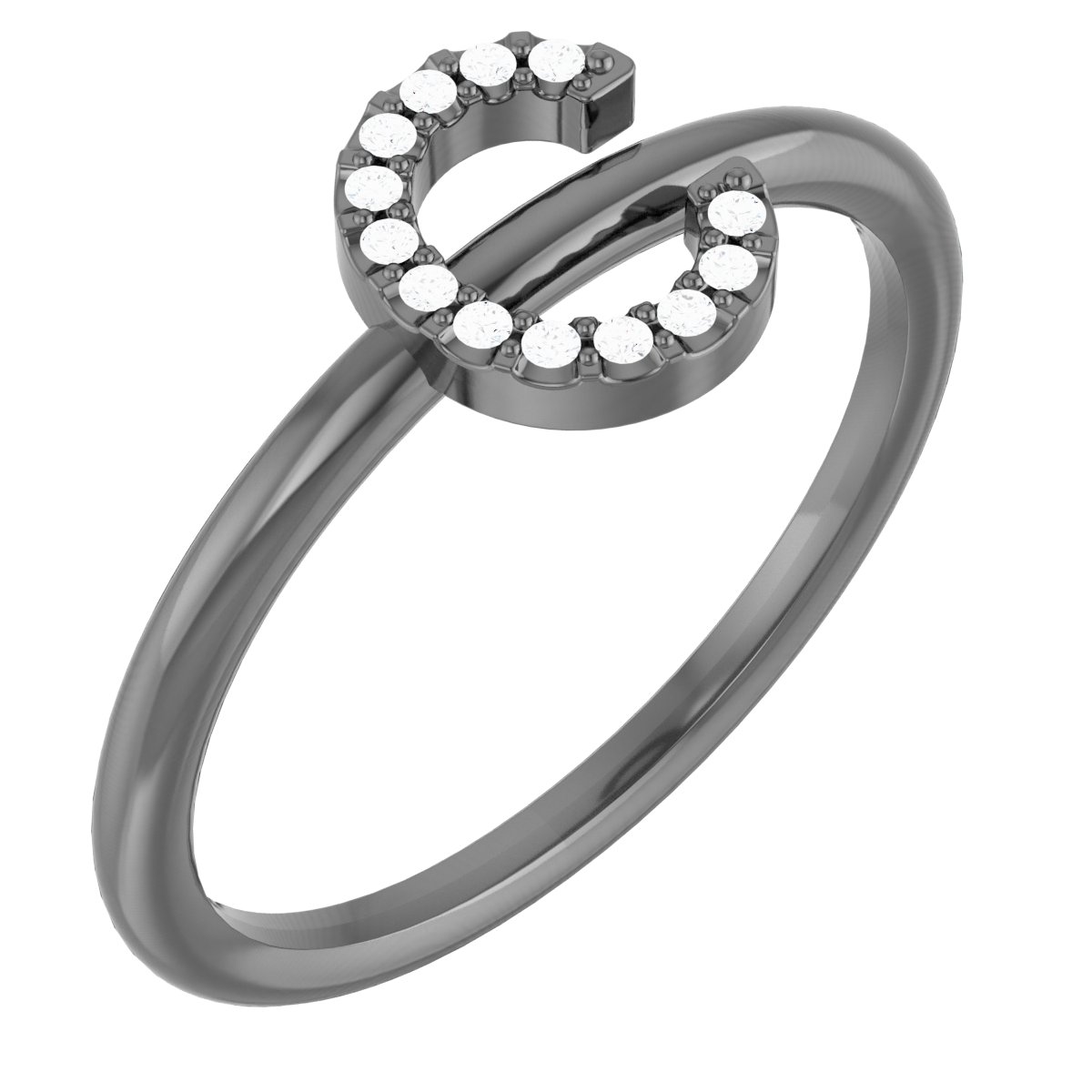 Sterling Silver .07 CTW Diamond Initial C Ring Ref. 15158672