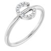 14K White .05 CTW Diamond Initial C Ring Ref. 15158668