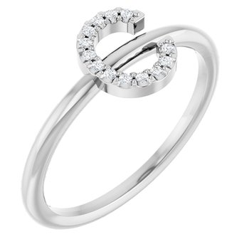 Platinum .05 CTW Diamond Initial C Ring Ref. 15158671