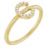 14K Yellow .05 CTW Diamond Initial C Ring Ref. 15158669