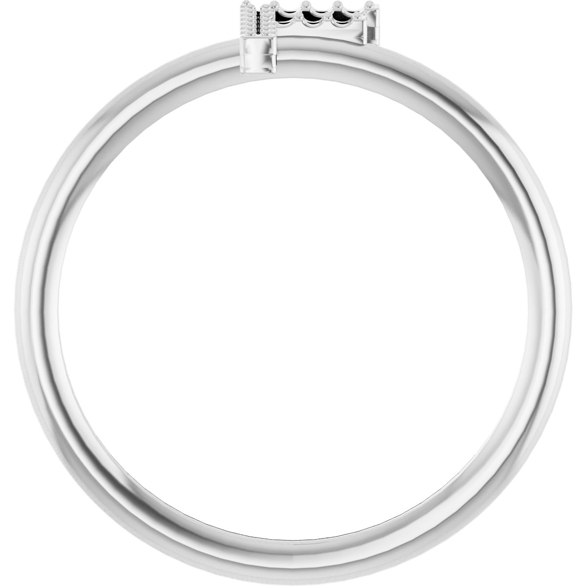 14K White .06 CTW Diamond Initial F Ring