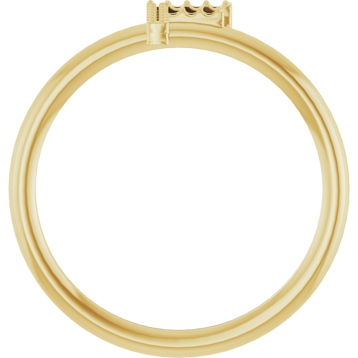 14K Yellow .06 CTW Diamond Initial F Ring