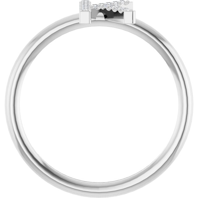 14K White .05 CTW Diamond Initial K Ring