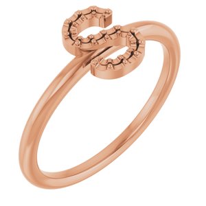 14K Rose Accented Initial S Ring Mounting