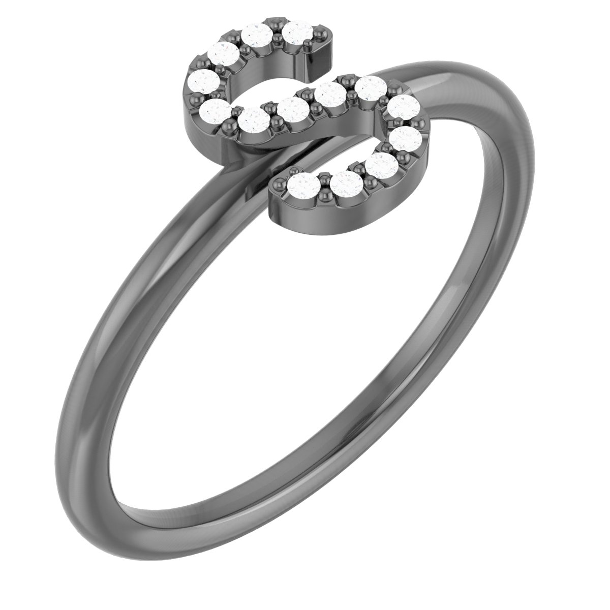 Platinum .07 CTW Diamond Initial S Ring Ref. 15158640