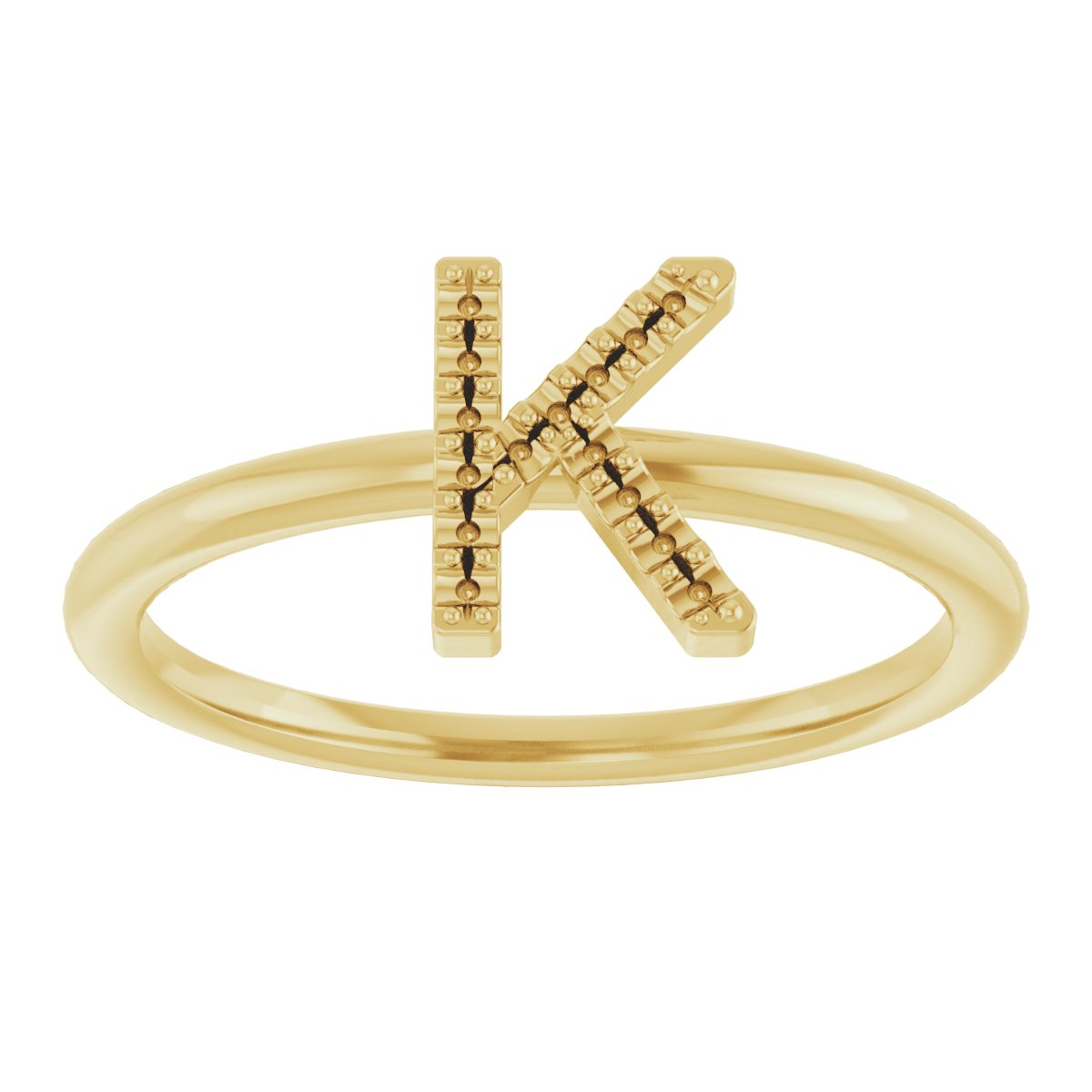 14K Yellow .05 CTW Natural Diamond Initial K Ring