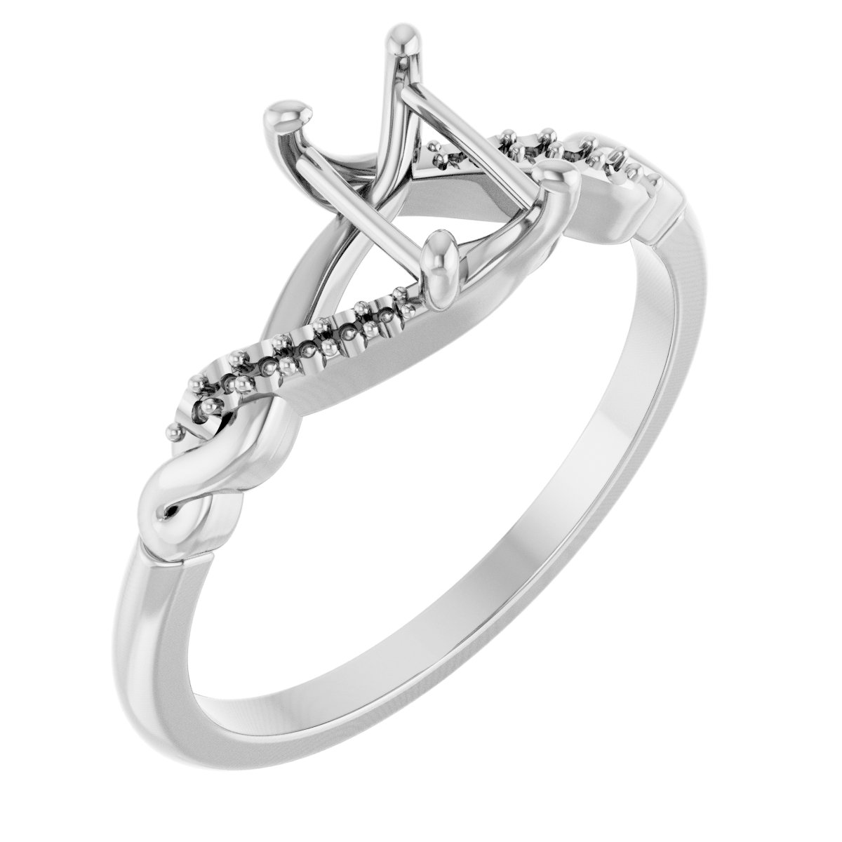 Accented Infinity-Inspired Engagement Ring or Band