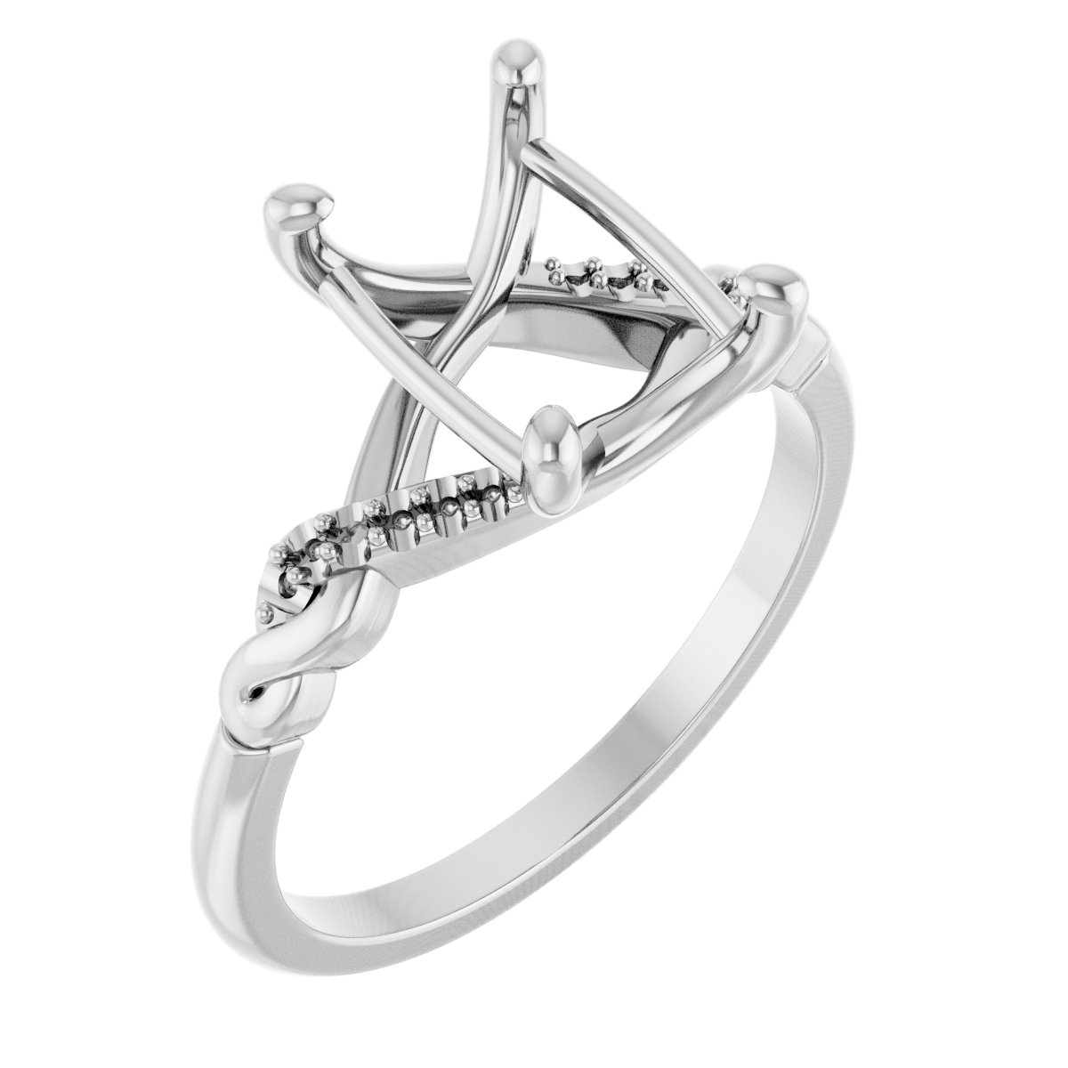 Accented Infinity-Inspired Engagement Ring or Band