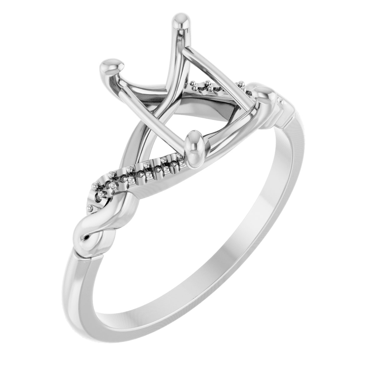 Accented Infinity-Inspired Engagement Ring or Band