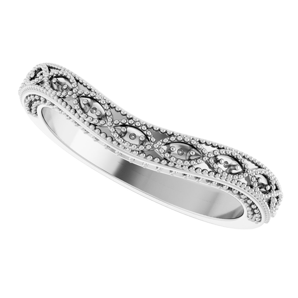 14K White 1/8 CTW Diamond Matching Band