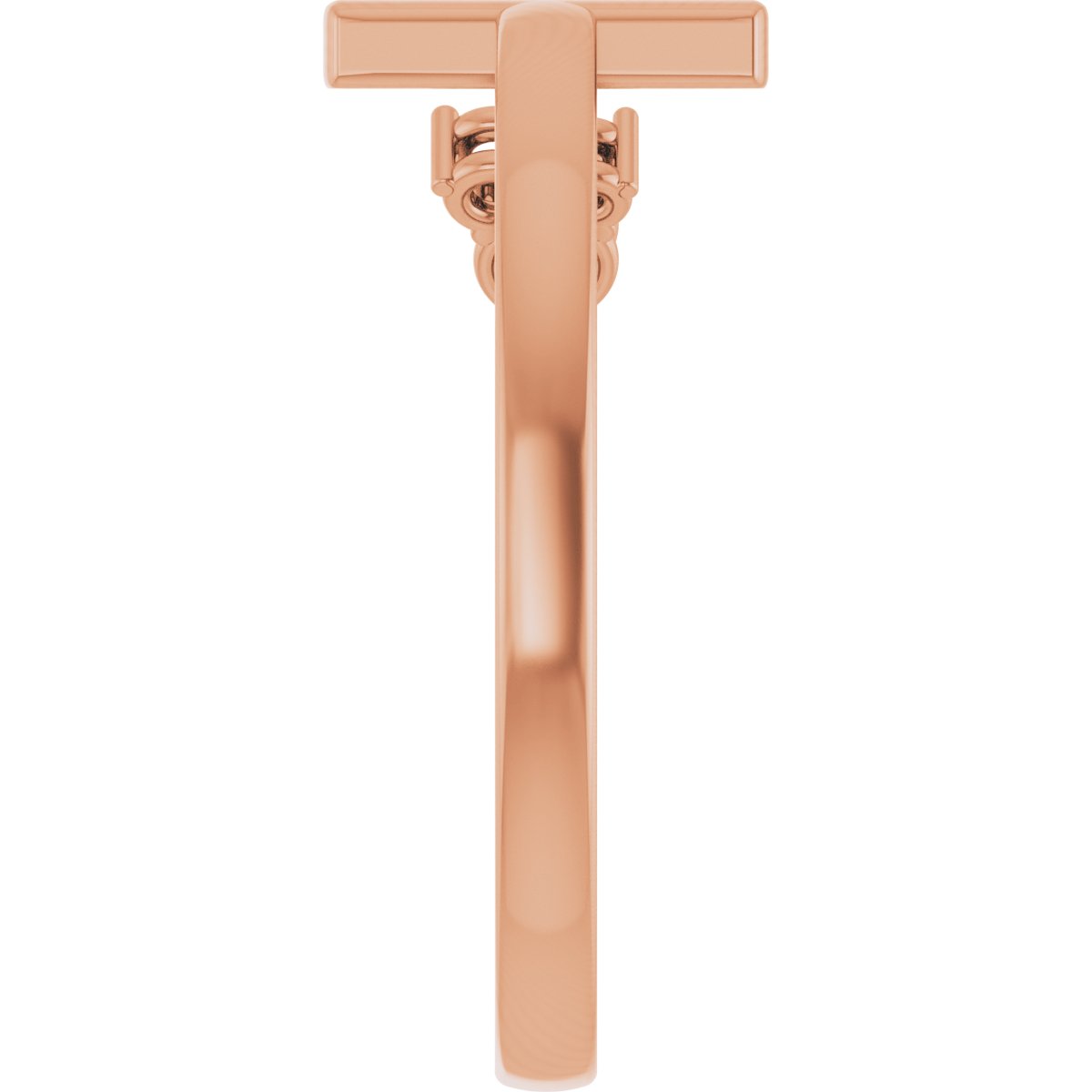 14K Rose 1/10 CTW Diamond Negative Space Cross Ring