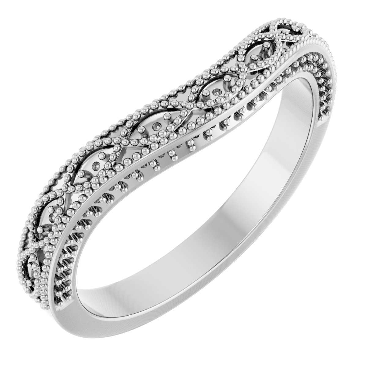 14K White 1/8 CTW Diamond Matching Band