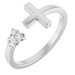 Sterling Silver 1/10 CTW Natural Diamond Negative Space Cross Ring 
