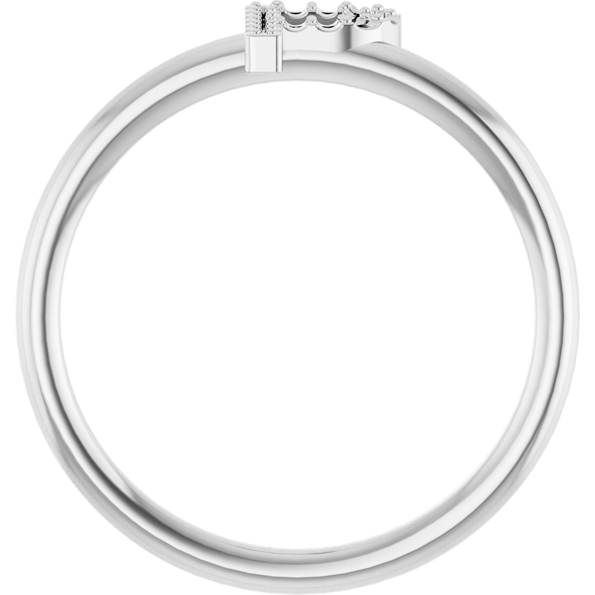 14K White .05 CTW Diamond Initial P Ring