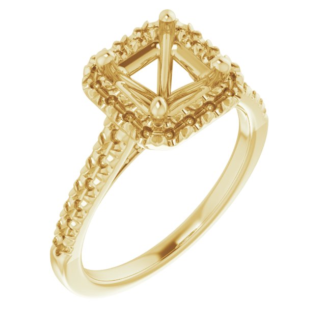 French-Set Halo-Style Engagement Ring
