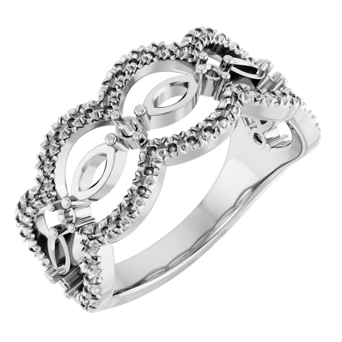 Platinum 1 CTW Natural Diamond Anniversary Ring