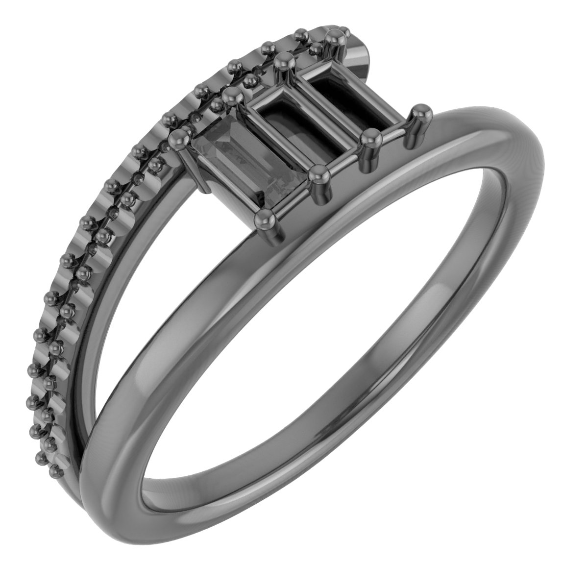 Accented Negative Space Family Ring