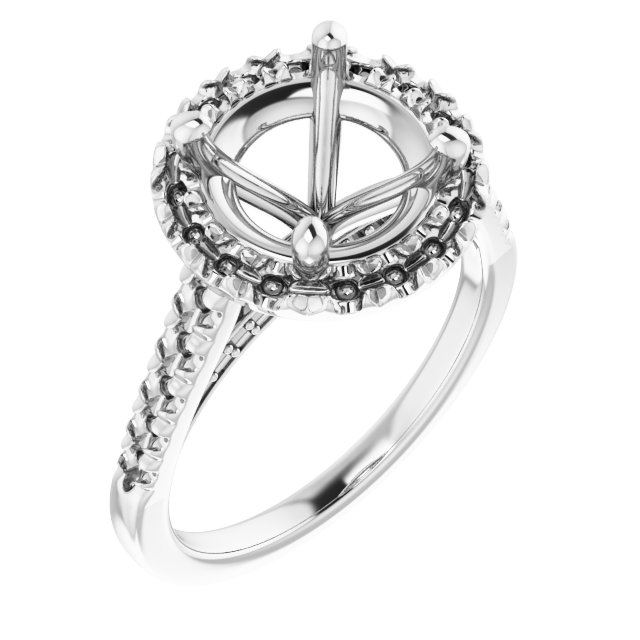 French-Set Halo-Style Engagement Ring
