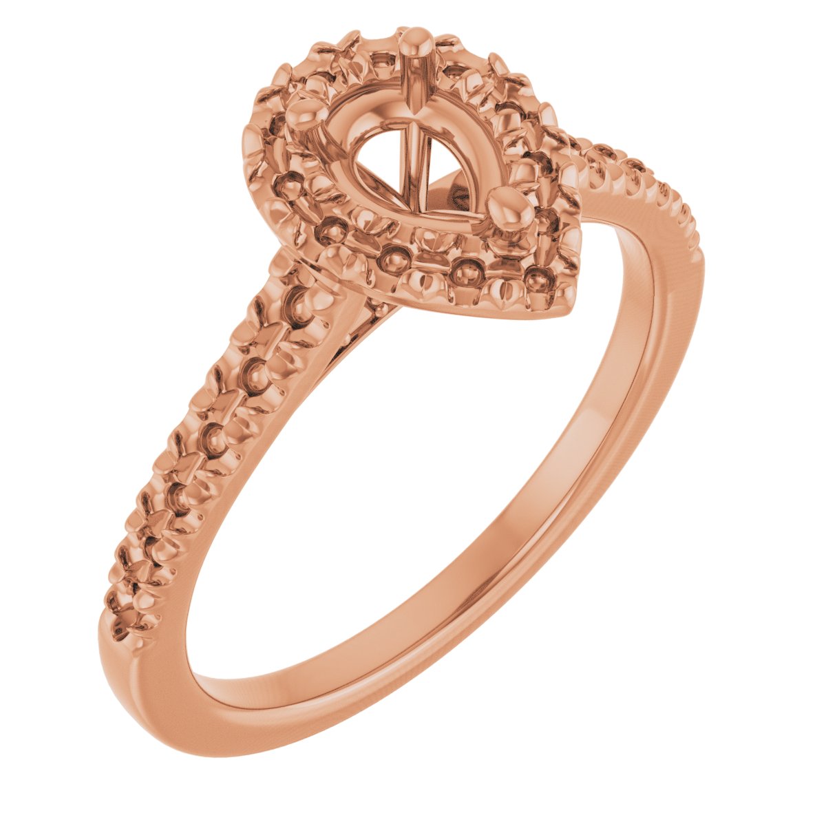 French-Set Halo-Style Engagement Ring