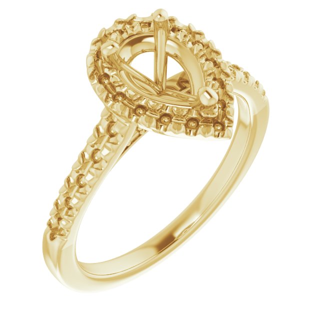 French-Set Halo-Style Engagement Ring