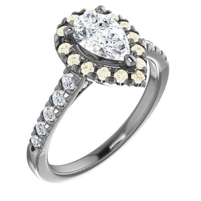 Halo-Style French-Set Engagement Ring