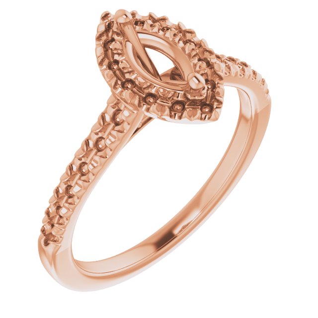 French-Set Halo-Style Engagement Ring