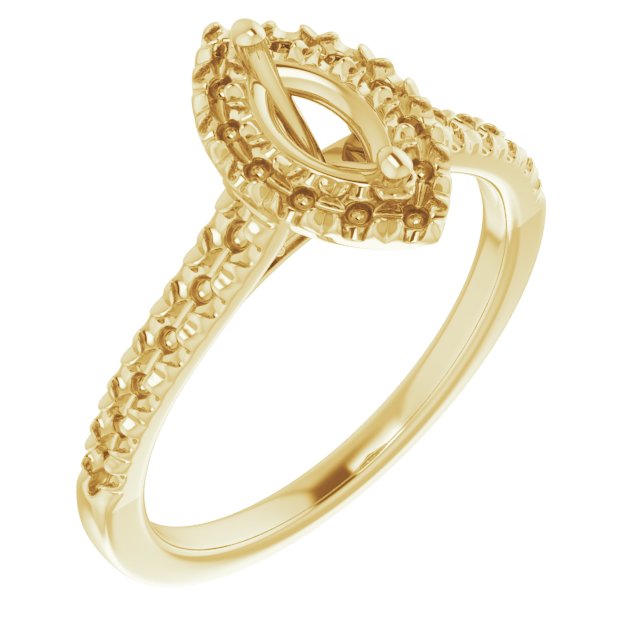 French-Set Halo-Style Engagement Ring