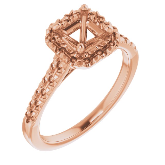 French-Set Halo-Style Engagement Ring