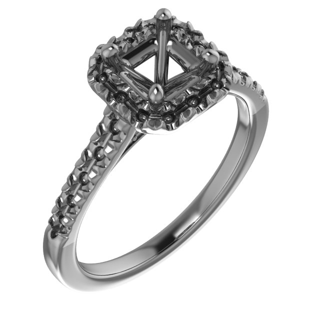 7x5 mm Pear French-Set Engagement Ring Mounting