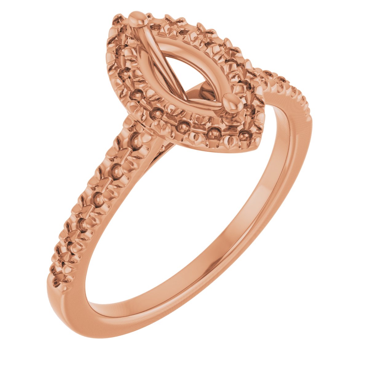 French-Set Halo-Style Engagement Ring