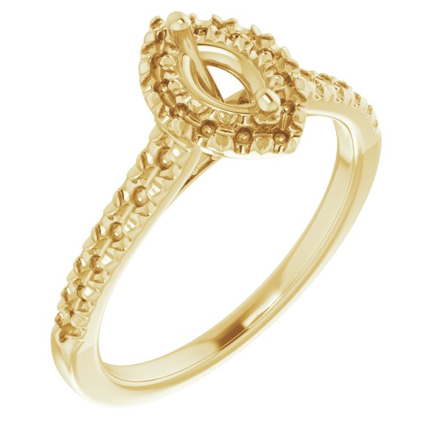 French-Set Halo-Style Engagement Ring